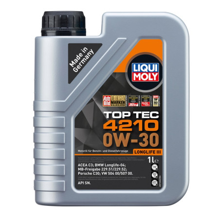 ACEITE MOTOR TOP TEC 4210 LONGLIFE III 1L LIQUI MOLY SAE 0W-30