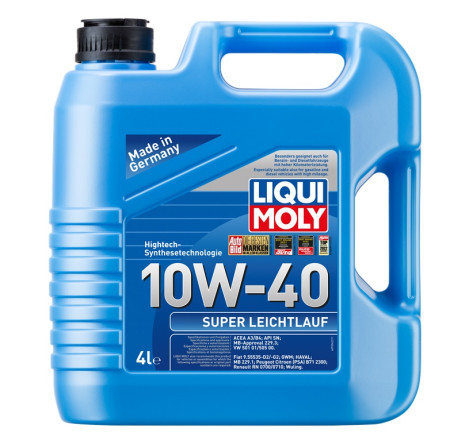 ACEITE MOTOR SUPER LEICHTLAUF SINTETICO 4L LIQUI MOLY SAE 10W-40-G