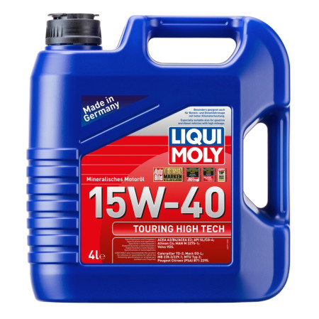 ACEITE MOTOR TOURING HIGH TECH 4L DIESEL/NAFTERO MINERAL LIQUI MOLY SAE 15W-40-G