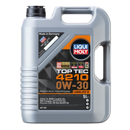 ACEITE MOTOR TOP TEC 4210 LONGLIFE III 5L LIQUI MOLY SAE 0W-30-G