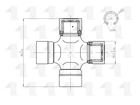 CRUCETA HYU.H100/UNI. S/AFUERA 27X80 GUK-12 - Imagen 2
